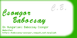 csongor babocsay business card